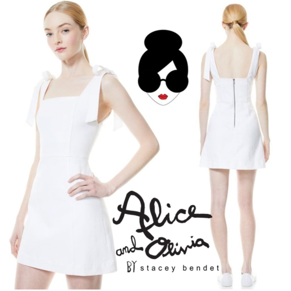 alice + olivia Maryann Tie Shoulder Mini Dress